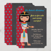Egyptische farao danst verjaardagsfeest uitnodigin kaart (Voorkant / Achterkant)