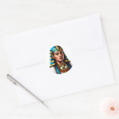 Egyptische Farao-Sticker Ronde Sticker (Envelop)