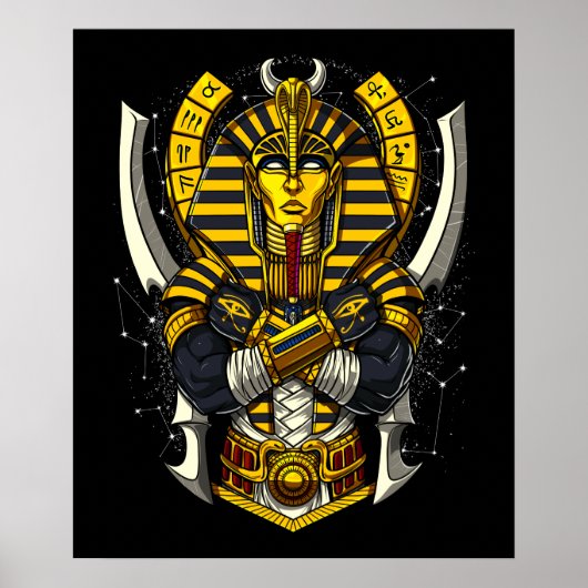 Egyptische Farao Tutankhamun Ancient King Tut Poster (Voorkant)
