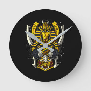 Egyptische Farao Tutankhamun Ancient King Tut Ronde Klok