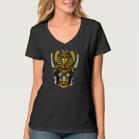 Egyptische Farao Tutankhamun Ancient King Tut T-shirt (Voorkant)