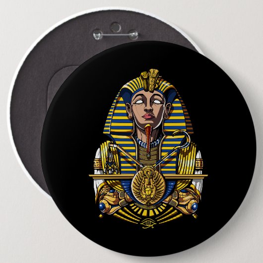 Egyptische Farao Tutankhamun King Tut Ronde Button 6,0 Cm (Voorkant /achterkant)