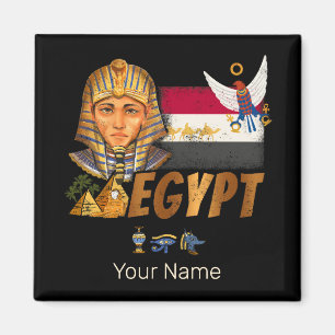 Egyptische  farao vlag en piramides souvenir magneet