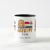 Egyptische farao vlag en piramides souvenir mok (Midden)