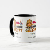 Egyptische farao vlag en piramides souvenir mok (Voorkant links)