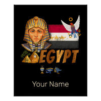 Egyptische farao vlag en piramides souvenir