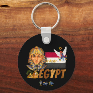 Egyptische farao vlag en piramides souvenir sleutelhanger