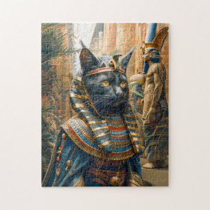 Egyptische faraokat met gestreepte hoofdtooi legpuzzel