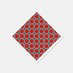 Egyptische geometrische viervoudig rood en groen servet