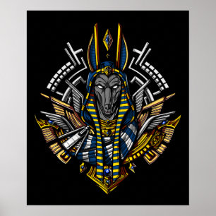 Egyptische god Anubis Ancient Wolf Pharaoh Poster