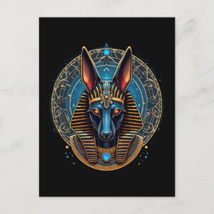 Egyptische god Anubis Oude Egyptische mythologie Feestdagenkaart