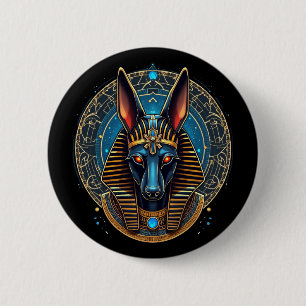 Egyptische god Anubis Oude Egyptische mythologie Ronde Button 5,7 Cm