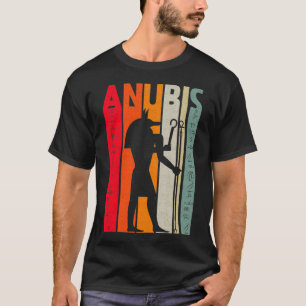 Egyptische god Anubis Retro Egypt Hieroglyphs T-shirt