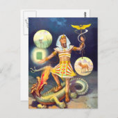 Egyptische God  Kunst Briefkaart (Voorkant / Achterkant)