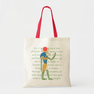 Egyptische God Thoth Illustratie w Quote Tote Bag