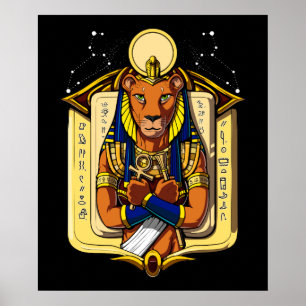 Egyptische godin Lioness Sekhmet God Bastet Poster