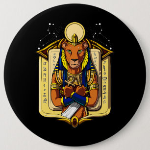Egyptische godin Lioness Sekhmet God Bastet Ronde Button 6,0 Cm
