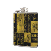 Egyptische goudhiërogliefen en collage voor symbol heupfles (Links)