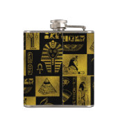 Egyptische goudhiërogliefen en collage voor symbol heupfles (Achterkant)