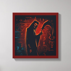 Egyptische Grim Reaper Halloween 2 Canvas Afdruk