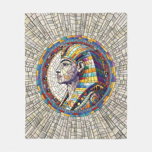 Egyptische Grote Sfinx - Mozaïekkunst Fleece Deken (Voorkant)