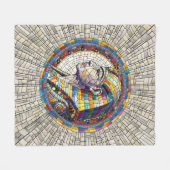 Egyptische Grote Sfinx - Mozaïekkunst Fleece Deken (Voorkant (Horizontaal))