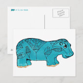 Egyptische Happy Hippo Briefkaart (Voorkant / Achterkant)