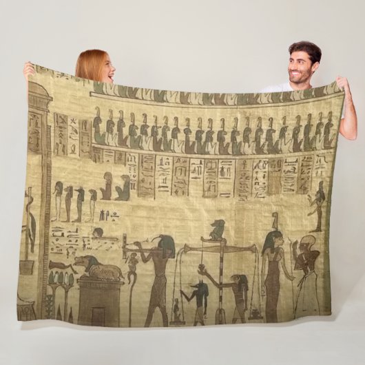 EGYPTISCHE HEIROGLYPHICS FLEECE DEKEN (In situ)
