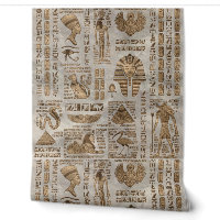Egyptische hiërogliefen en godheden - goud