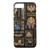Egyptische hiërogliefen en godheden in zwart Case-Mate iPhone case (Achterkant)