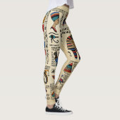 Egyptische hiërogliefen en godheden op papyrus leggings (Rechts)