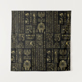 Egyptische hiërogliefen en oudheden in zwart goud wandkleed (Voorkant)