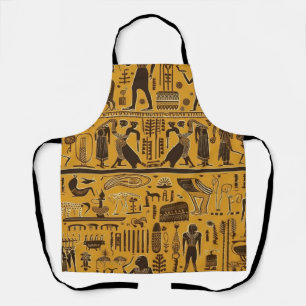 Egyptische Hiërogliefen Goud en Bruin Schort