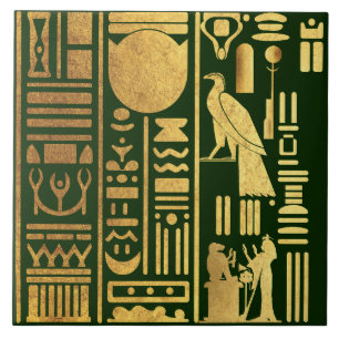 Egyptische hiërogliefen goudfolie tegeltje