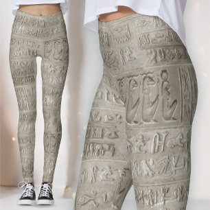 Egyptische hiërogliefen groot patroon leggings