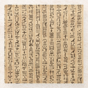 Egyptische hiërogliefen: Grunge naadloze magie Glazen Onderzetter