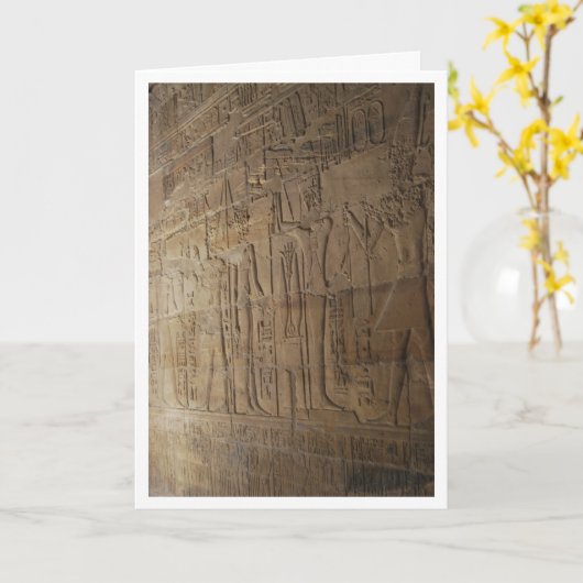 Egyptische hiërogliefen muur achtergrond kaart (Gele Bloem)