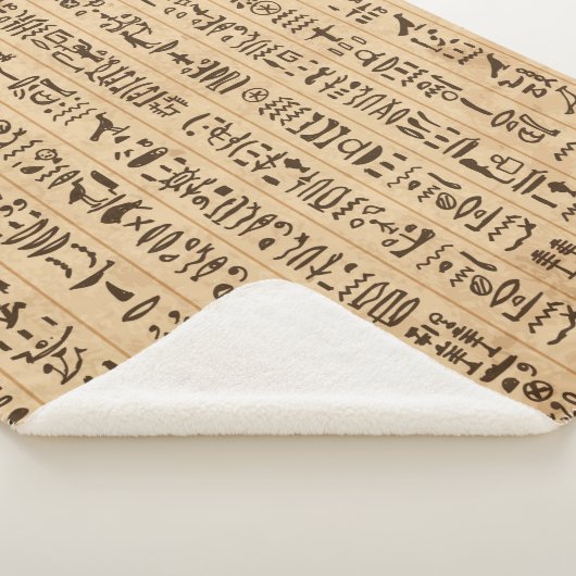 Egyptische hiërogliefen, naadloos grijppatroon sherpa deken (3/4)