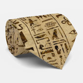 Egyptische hiërogliefen op papyrus stropdas (Opgerold)