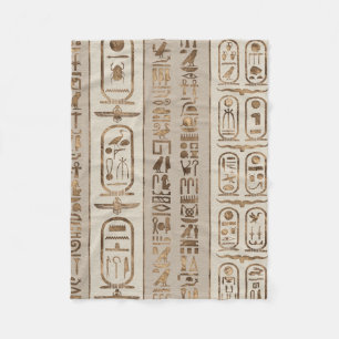 Egyptische hiërogliefen pastel Gold Fleece Deken