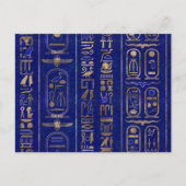 Egyptische hiërogliefen patroon Gold Lapis Lazuli Briefkaart (Voorkant)