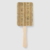 Egyptische hiërogliefen textuur handwaaier (Achterkant)