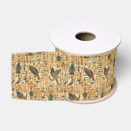 Egyptische hiërogliefen vogelpatroon grosgrain lint