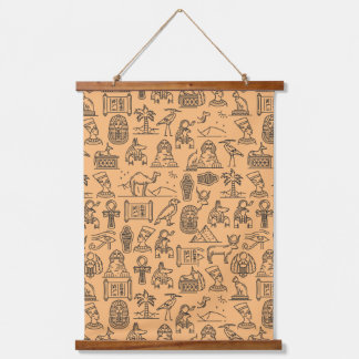 Egyptische hiërogliefsymbool achtergrond hangend wandkleed