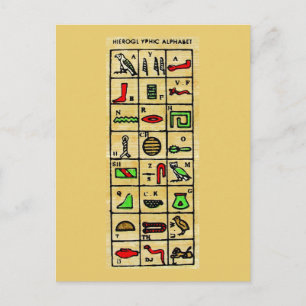 Egyptische Hieroglyphics, alfabetische symbolen Briefkaart