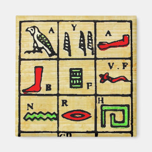 Egyptische Hieroglyphics, alfabetische symbolen Magneet