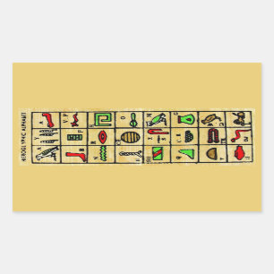 Egyptische Hieroglyphics, alfabetische symbolen Rechthoekige Sticker