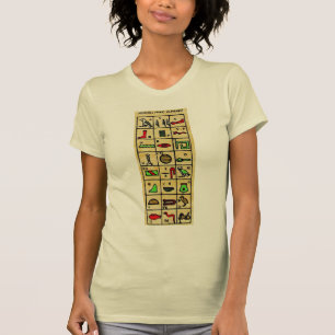 Egyptische Hieroglyphics, alfabetische symbolen T-shirt