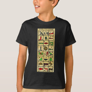 Egyptische Hieroglyphics, alfabetische symbolen T-shirt