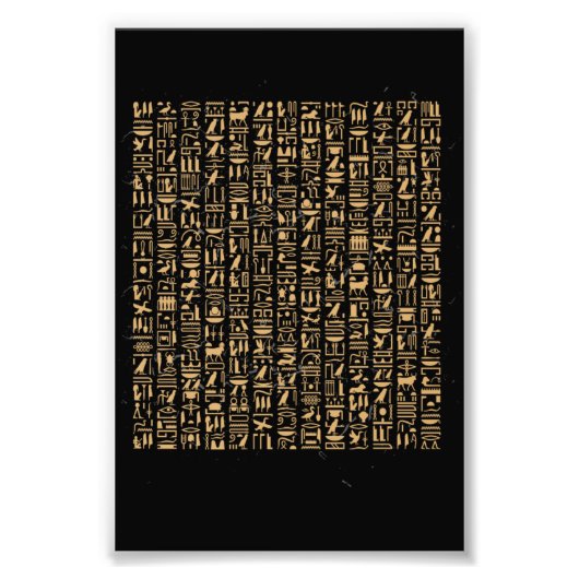 Egyptische Hieroglyphics Egypt Pyramid Foto Afdruk (Voorkant)